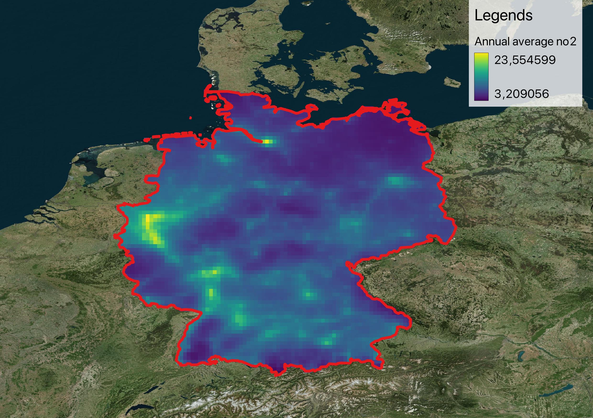 NO2 average visualization